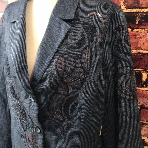 NEW-Coldwater creek riding jacket embroidered - Picture 3 of 8